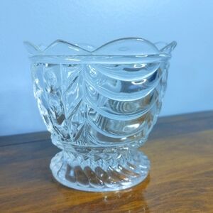 Antique Victorian 1888 Clear Glass Celery Vase Perfect Vintage Condition